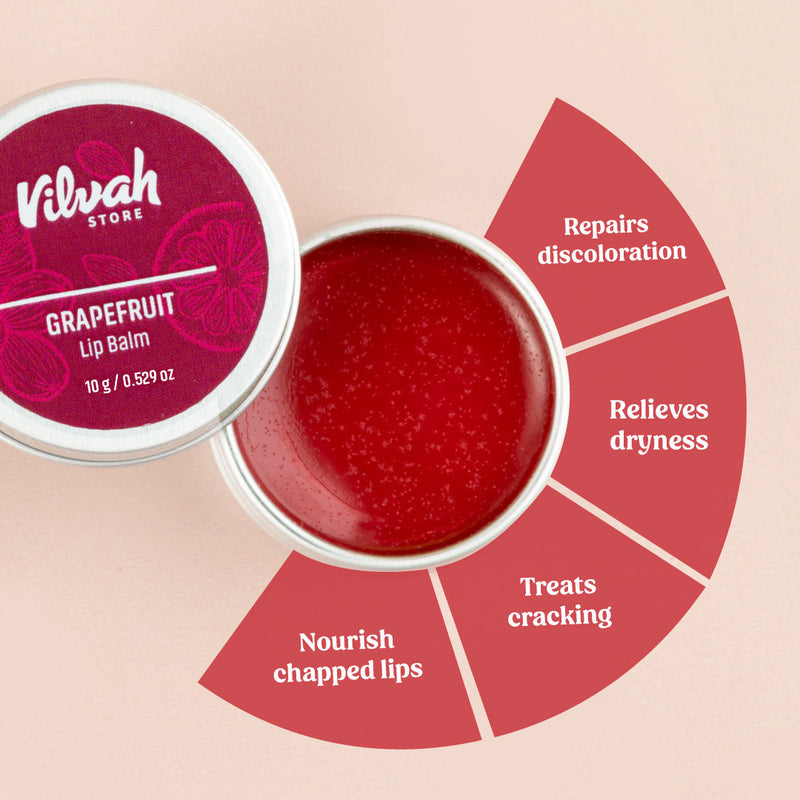 Buy Grapefruit Lip Balm Online for Dark, Dry Lips - Vilvah